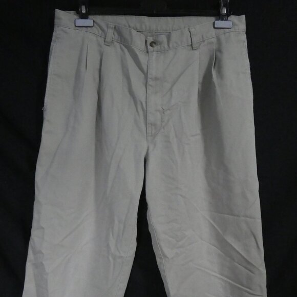 Men's Casual Chino Beige Pants| 36 x 30 | Rolled Bottom Hems - Picture 6 of 16